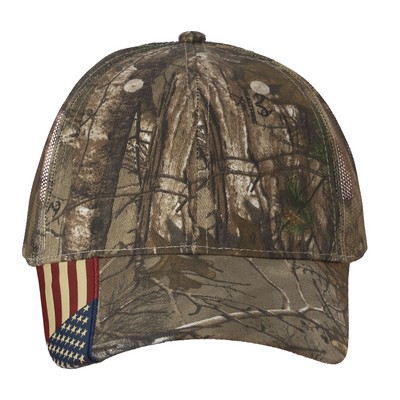 Kati Camo Mesh Woven Flag Hat (Embroidered)