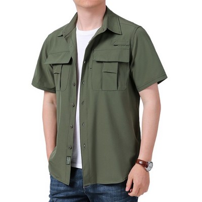 Short Sleeve Quick Dry Fishing Shirt Outdoor Working Uniform