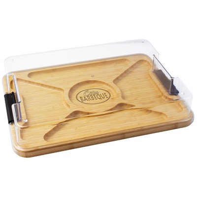 Flip, Serve & Store™ Covered Rectangle Bamboo Charcuterie Board (Available Early December 2025)